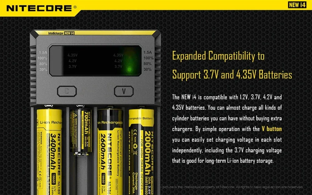 Nitecore Intellicharger New i4 Baterijų įkroviklis