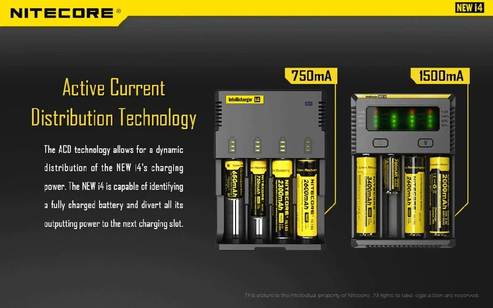 Nitecore Intellicharger New i4 Baterijų įkroviklis