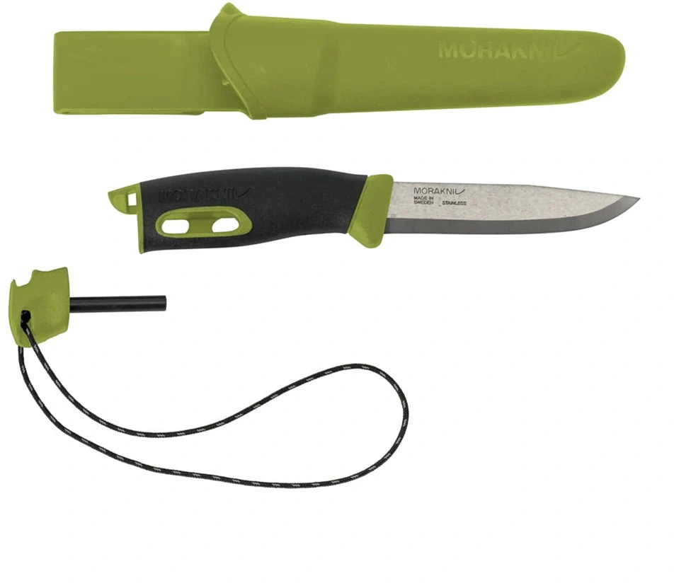 Morakniv Stovyklavimo peilis Companion spark (S), 104mm, yellow, su ugnies skeltuvu