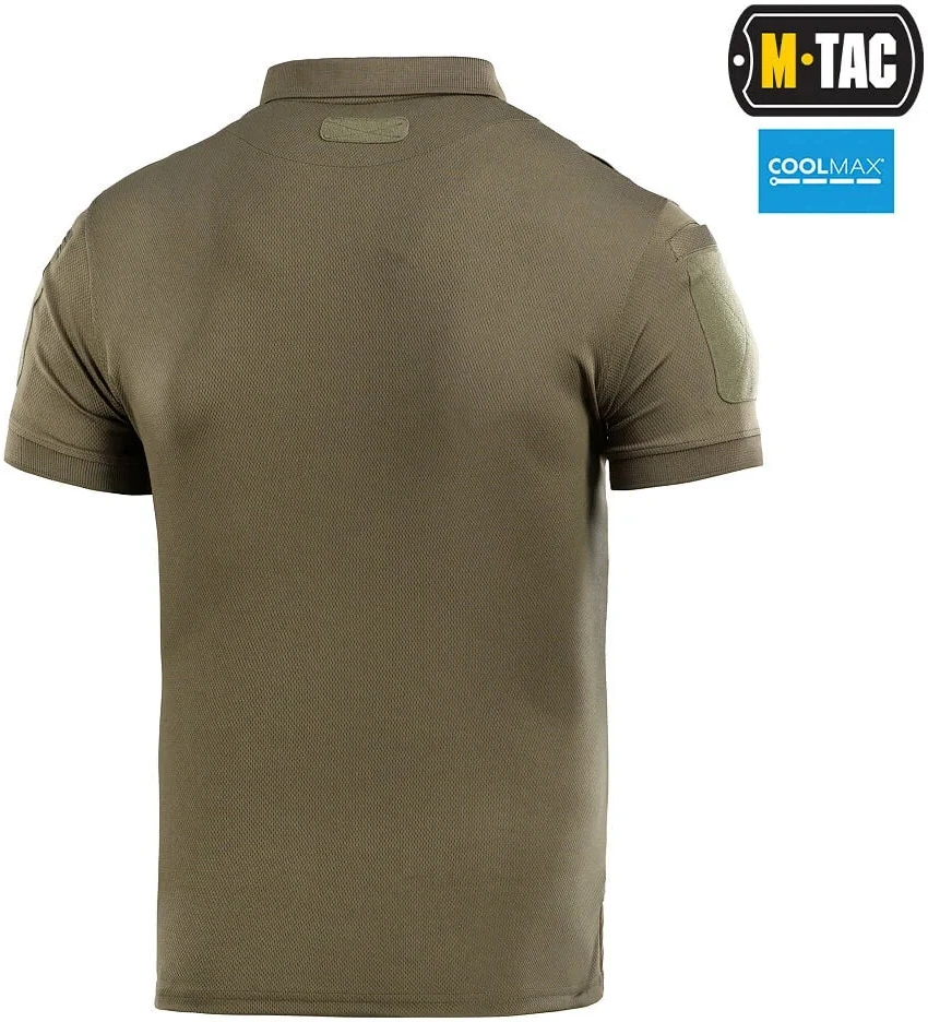 Taktiniai marškinėliai M-Tac Elite Tactical Coolmax, polo stiliaus, Juoda