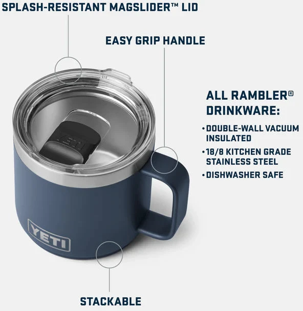 Termo puodelis YETI Rambler® Stackable Mug su Magslider™ dangteliu
