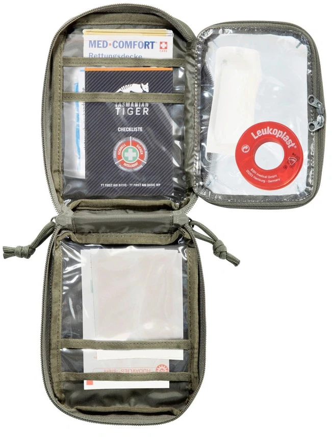 Užpildytas pirmosios pagalbos rinkinys Tasmanian Tiger Basic Molle, Olive Žalias