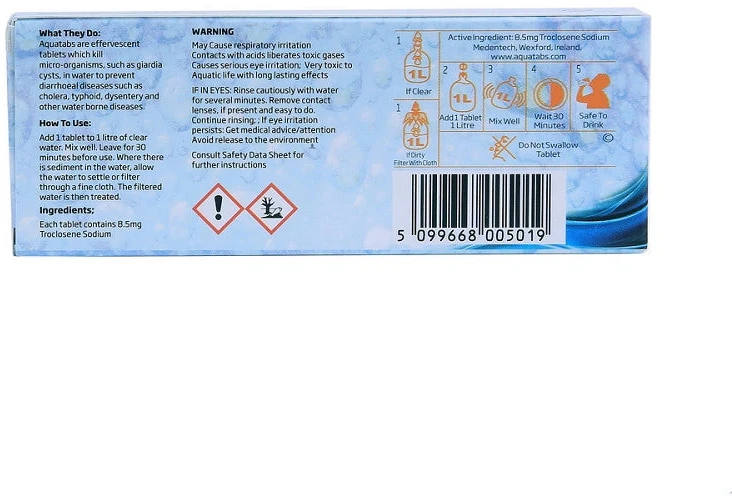 Vandens valymo tabletės Aquatabs 5x10vnt.
