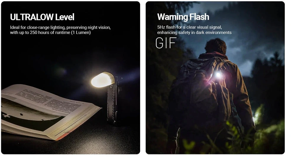 Nitecore EDC09 įkraunamas EDC žibintuvėlis – 1 600 liumenų, 3 spalvinės temperatūros, 102° pasukama galvutė, USB-C, nerūdijantis plienas, atsparus vandeniui (IPX6)