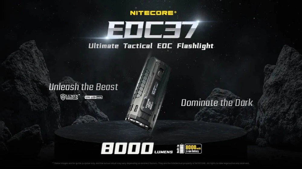 Nitecore EDC37 8000 lm USB-C įkraunamas plokščias EDC žibintuvėlis