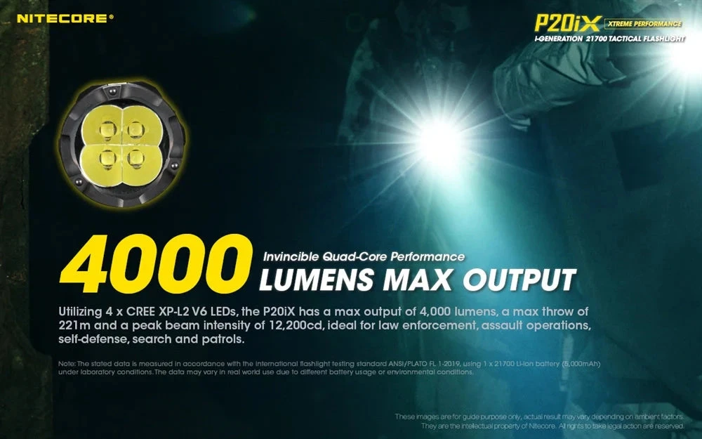 Žibintuvėlis Nitecore P20iX, 4000lm.