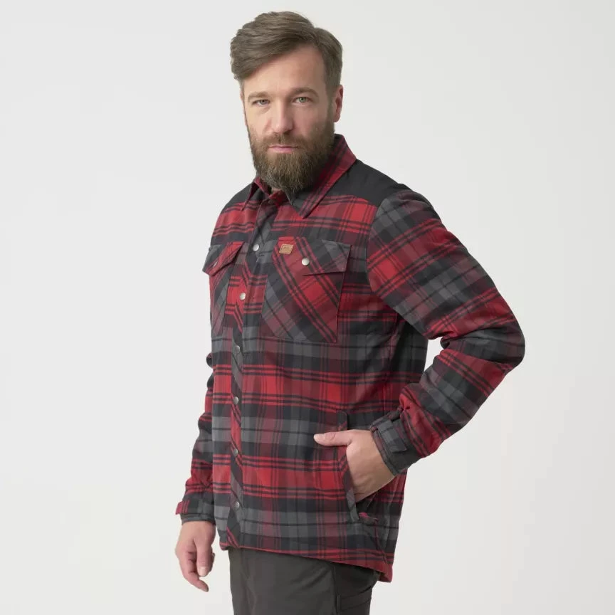 Žieminiai marškiniai Helikon-Tex Winter Warden, Slate Crimson Plaid