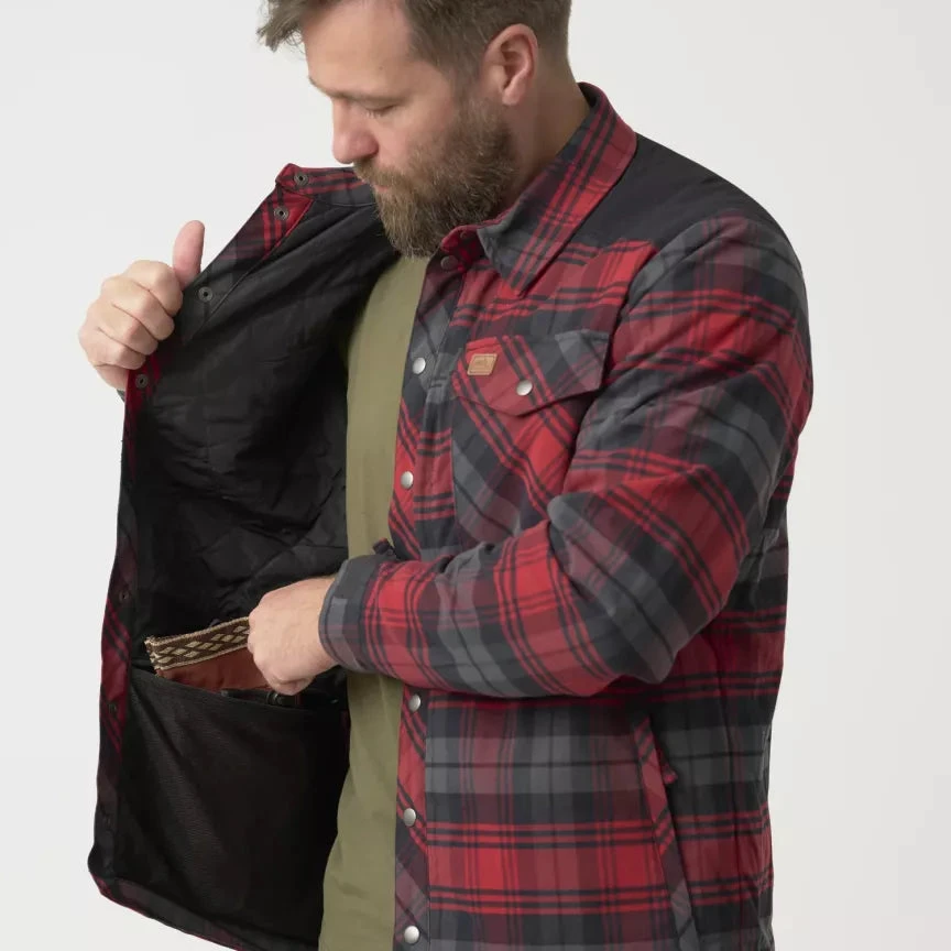 Žieminiai marškiniai Helikon-Tex Winter Warden, Slate Crimson Plaid