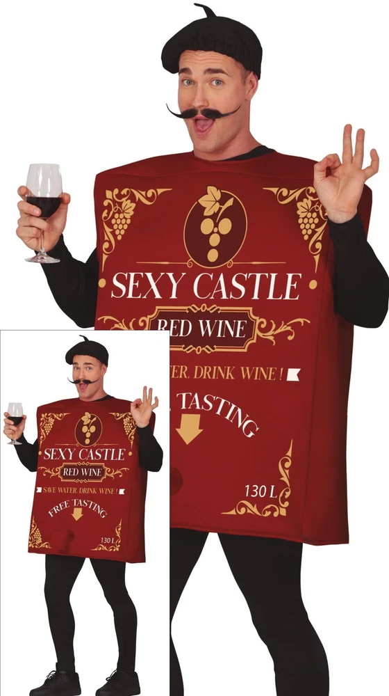 Butelio kostiumas suaugusiems Raudona wine