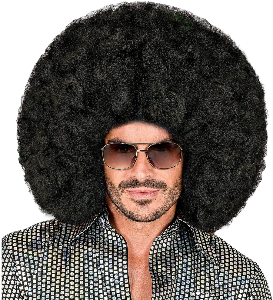 Didelis juodas afro perukas