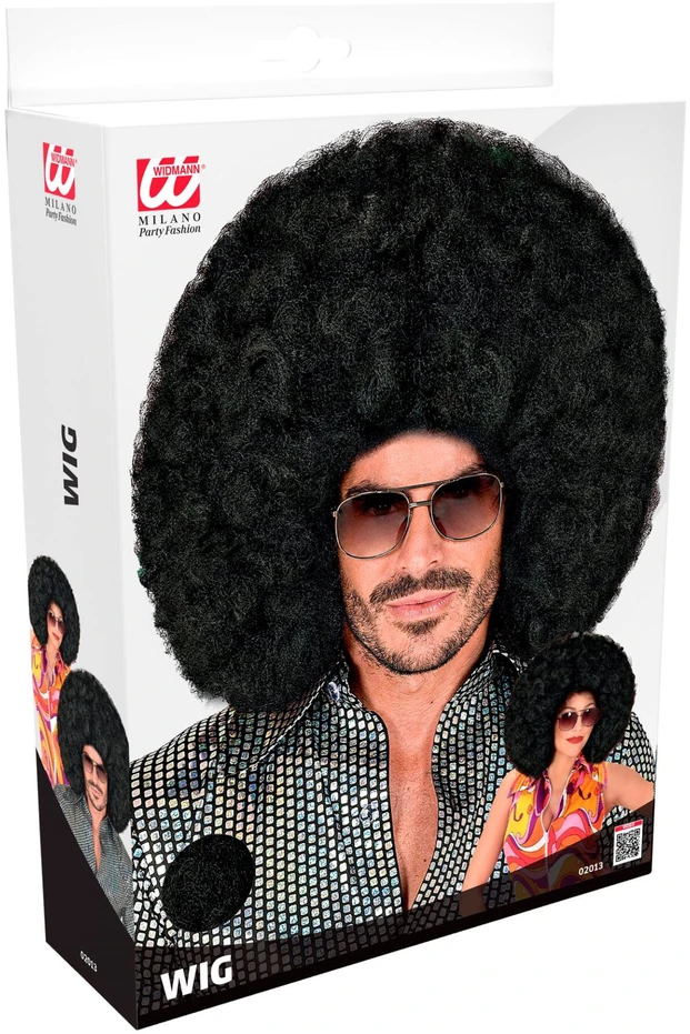 Didelis juodas afro perukas