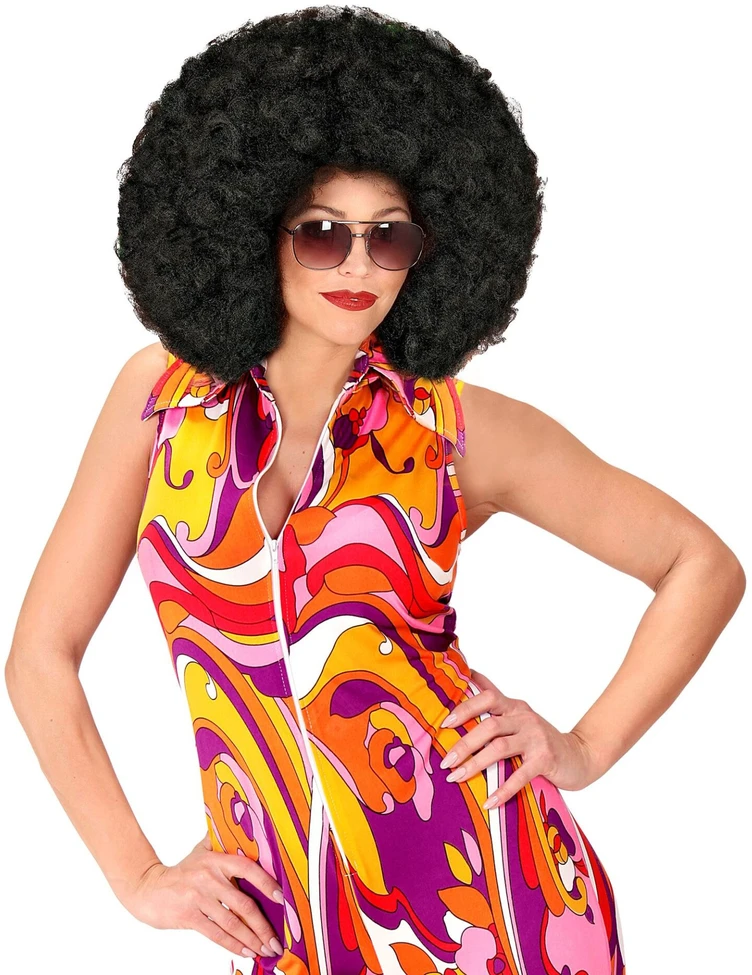 Didelis juodas afro perukas