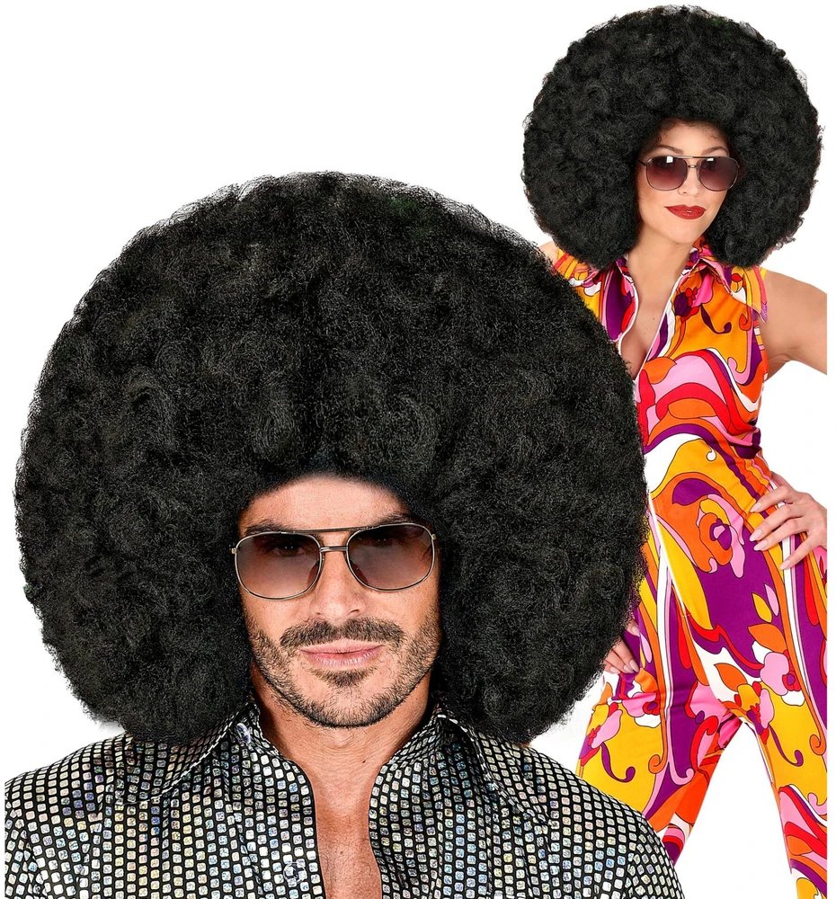 Didelis juodas afro perukas