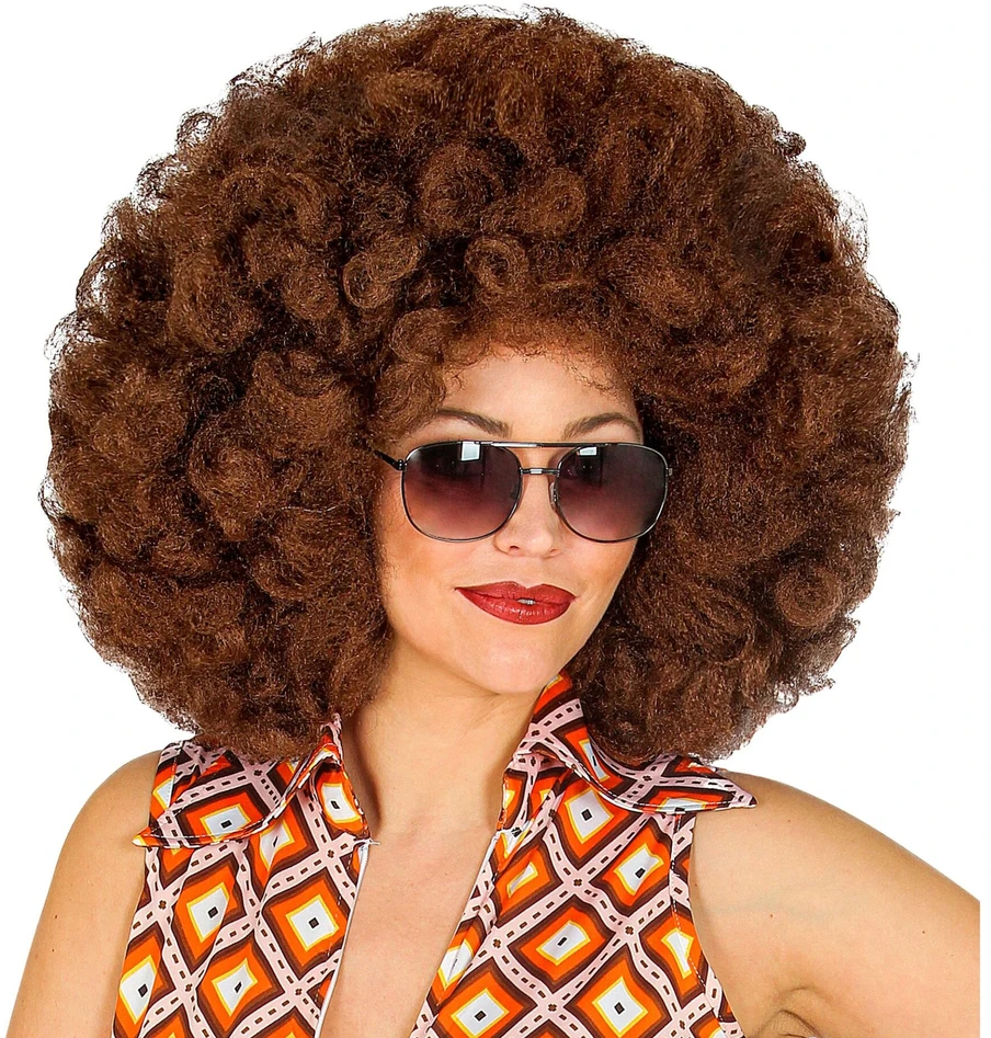Didelis rudas afro perukas
