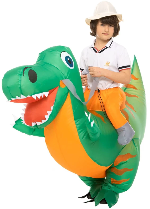 Pripučiamas dinozauro kostiumas vaikams