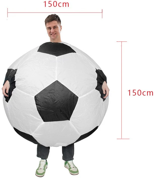 Pripučiamas futbolo kamuolio kostiumas suaugusiems