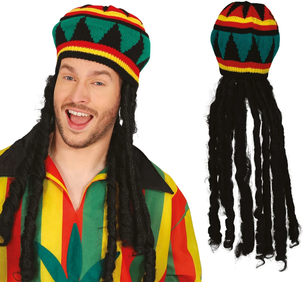Rasta kepurė su plaukais