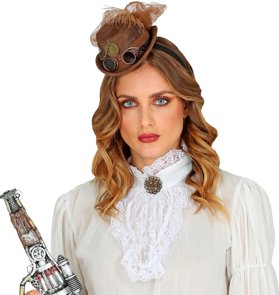 Steampunk plaukų lankelis Mini kepurė