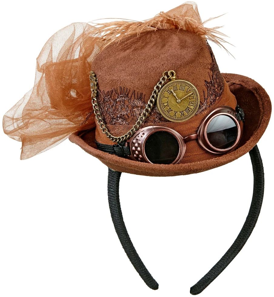 Steampunk plaukų lankelis Mini kepurė