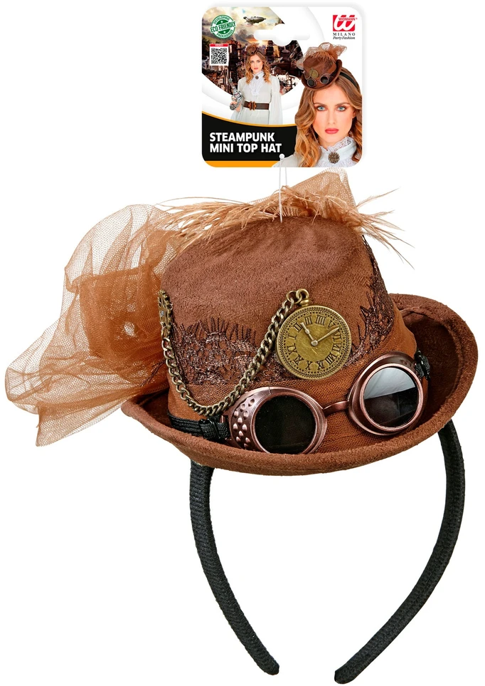 Steampunk plaukų lankelis Mini kepurė