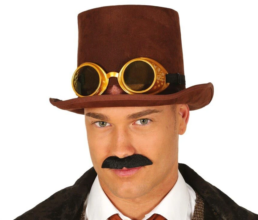 Steampunk skrybėlė su akiniais