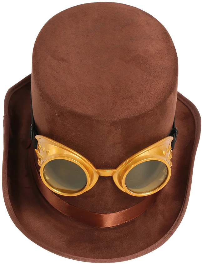 Steampunk skrybėlė su akiniais