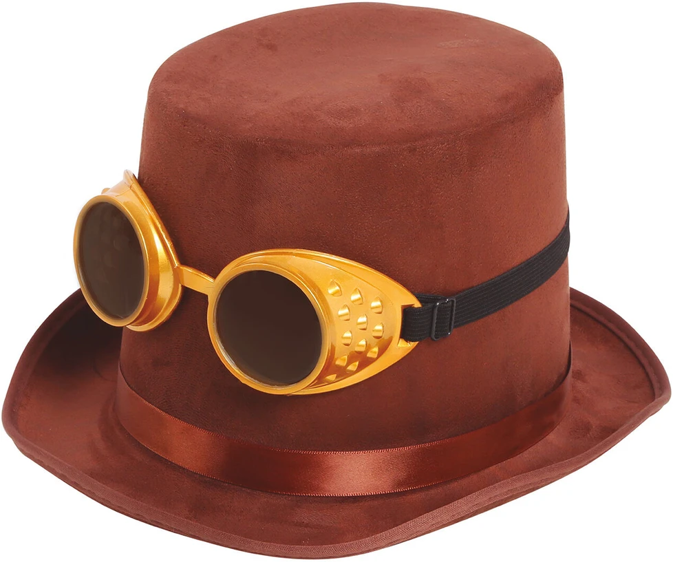 Steampunk skrybėlė su akiniais