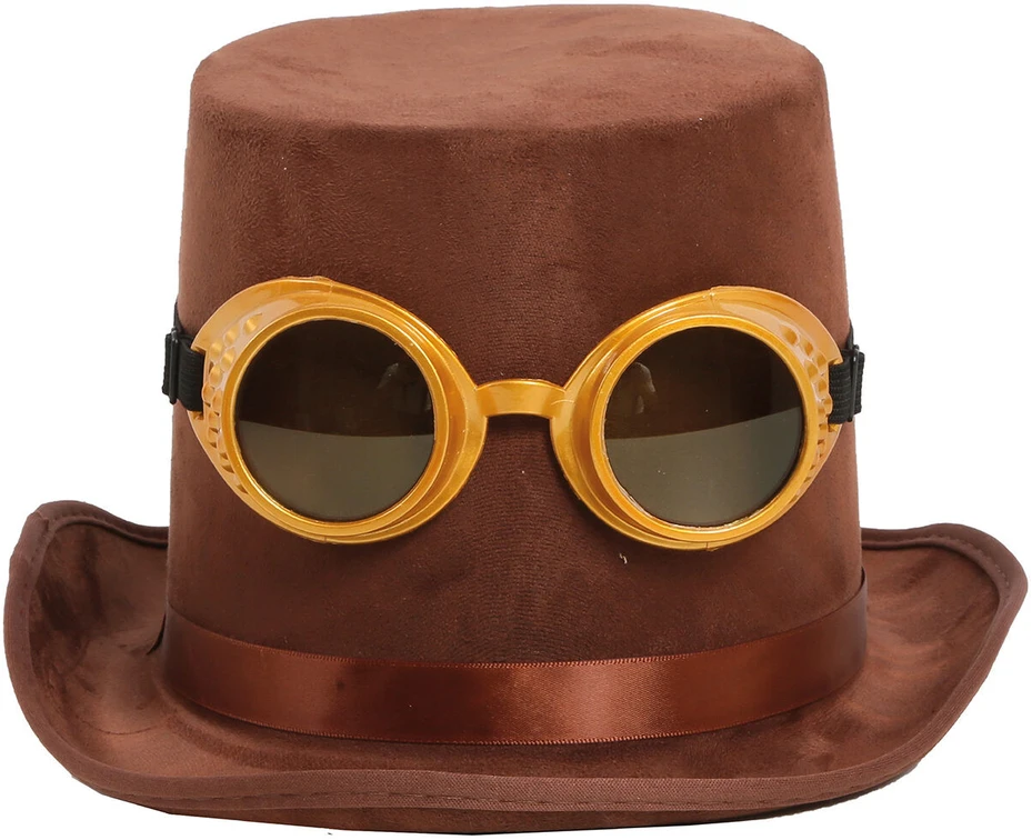 Steampunk skrybėlė su akiniais
