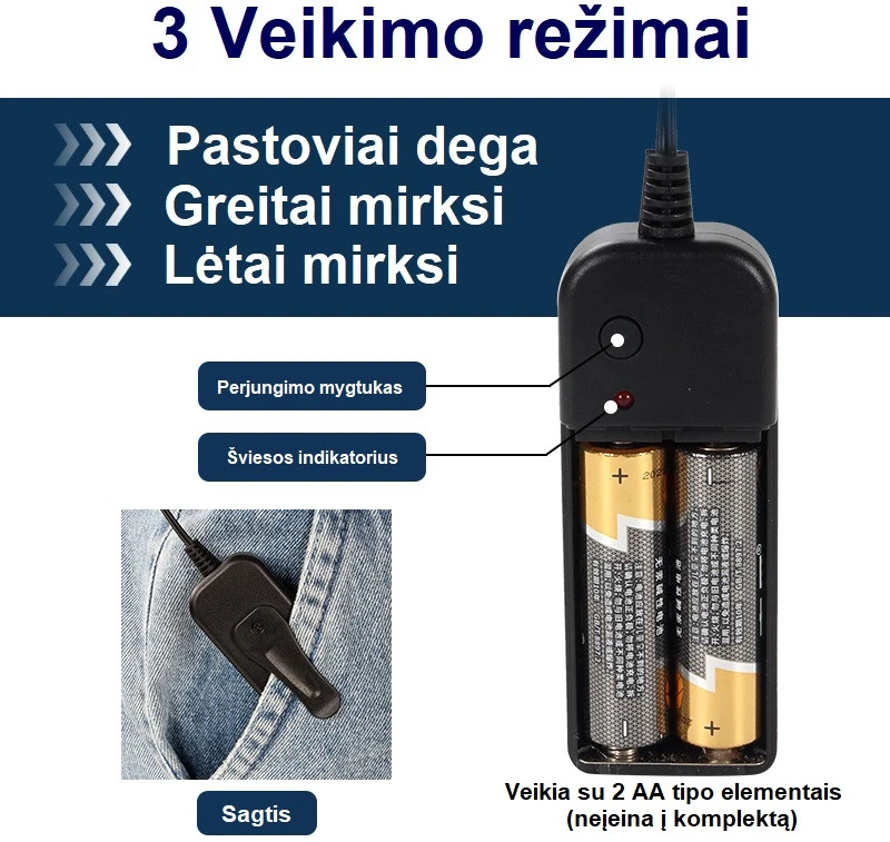 švytinti LED kaukė