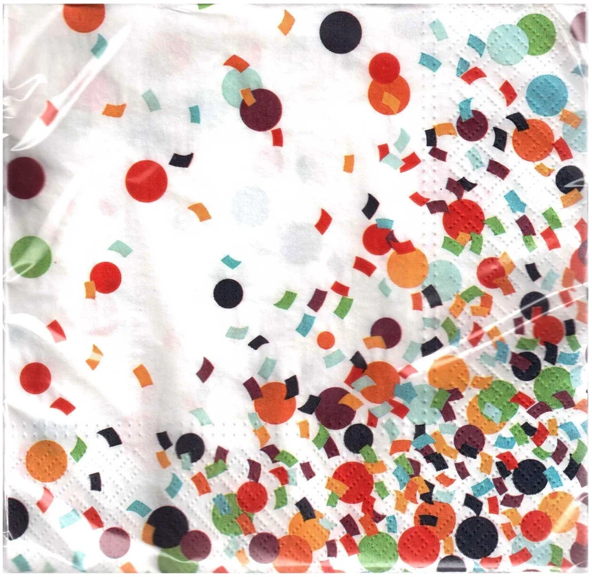 Vienkartinės popierinės servetėlės Confetti , 33x33 cm, 20 vnt.