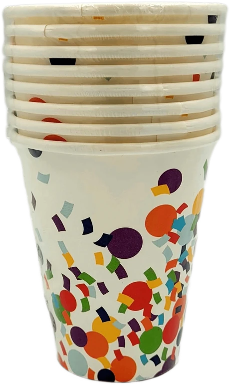Vienkartiniai popieriniai puodeliai Confetti , 250 ml, 8 vnt.