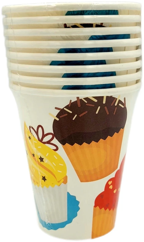 Vienkartiniai popieriniai puodeliai Cupcake , 250 ml, 8 vnt.
