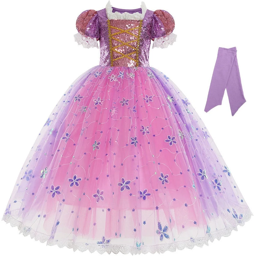 Violetinė princesės suknelė mergaitėms