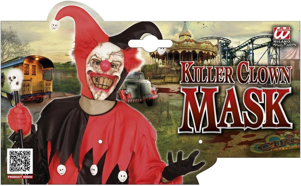 Widmann Žudiko klouno kaukė su plaukais