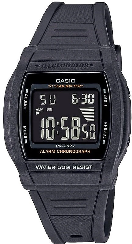 Laikrodis Casio Collection Vintage CASIO DIGITAL SPORT Bold dial. Led light. 10 Year battery W-201-1BVDF