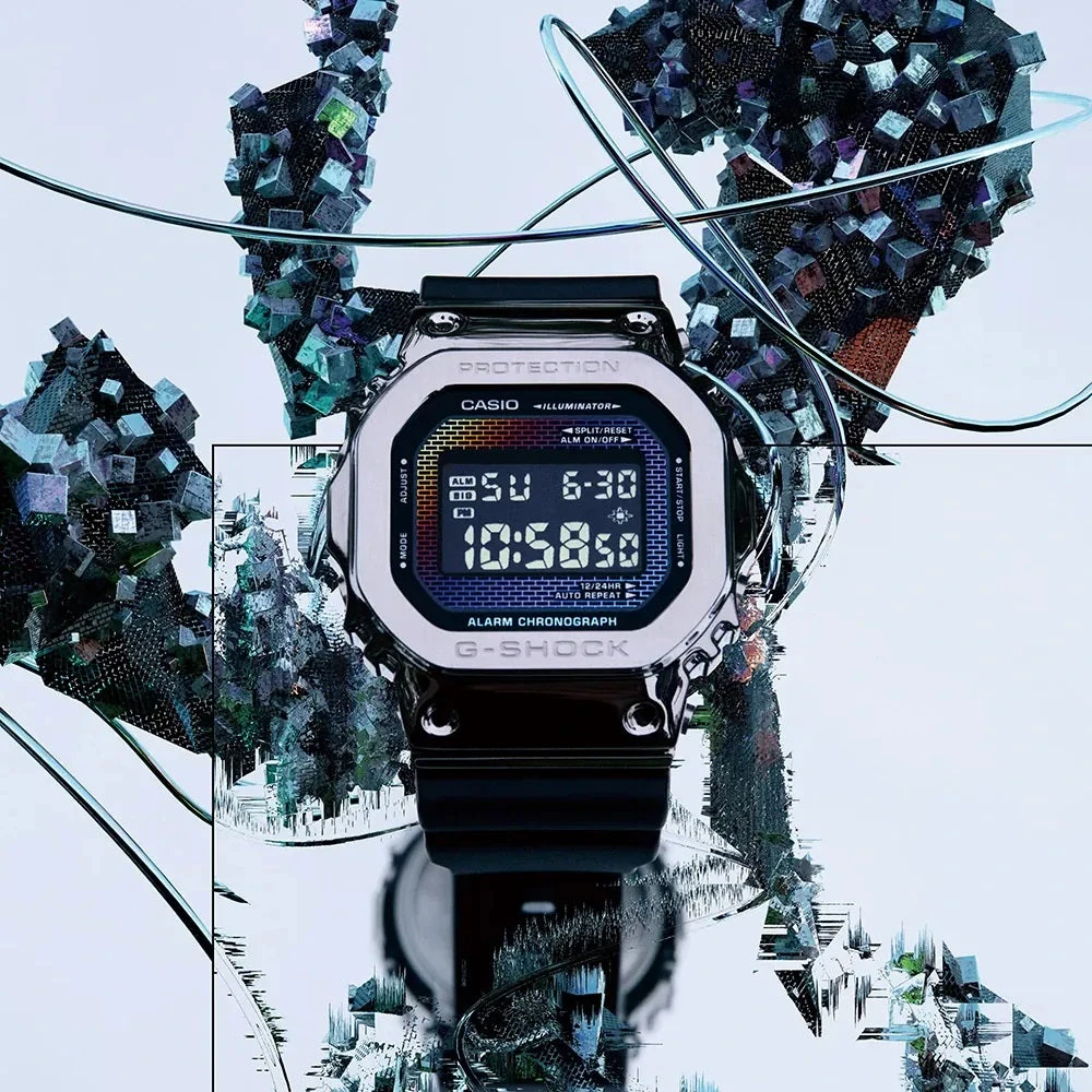 Laikrodis CASIO G-SHOCK THE ORIGIN METAL COVERED - RAINBOW BRICK WALL SERIE GM-5600RW-1ER