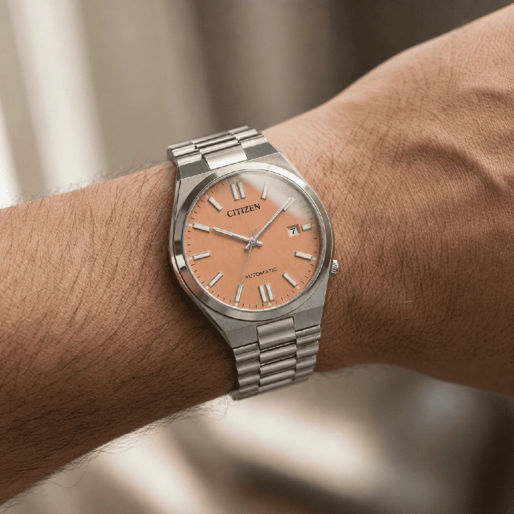 Laikrodis Citizen modelis Tsuyosa Automatic - Salmon Rožinė NJ0159-86Z