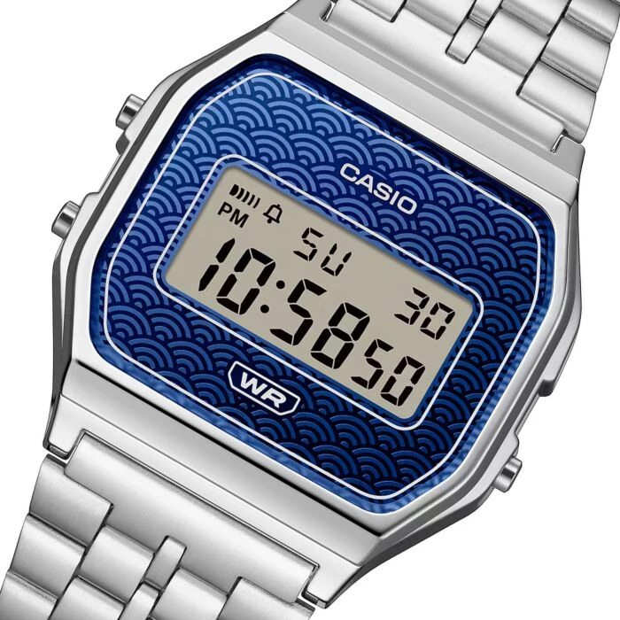 Laikrodis Casio Collection Vintage CASIO VINTAGE ICONIC - TRADITIONAL SEIGAIHA PATTERN Limited Edition - Mėlynas A159WEVJ-2ER