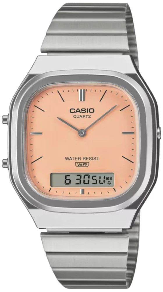 Laikrodis Casio Collection Vintage CASIO VINTAGE EDGY ROUNDED SQUARE - Oranžinis AQ-240E-4AEF