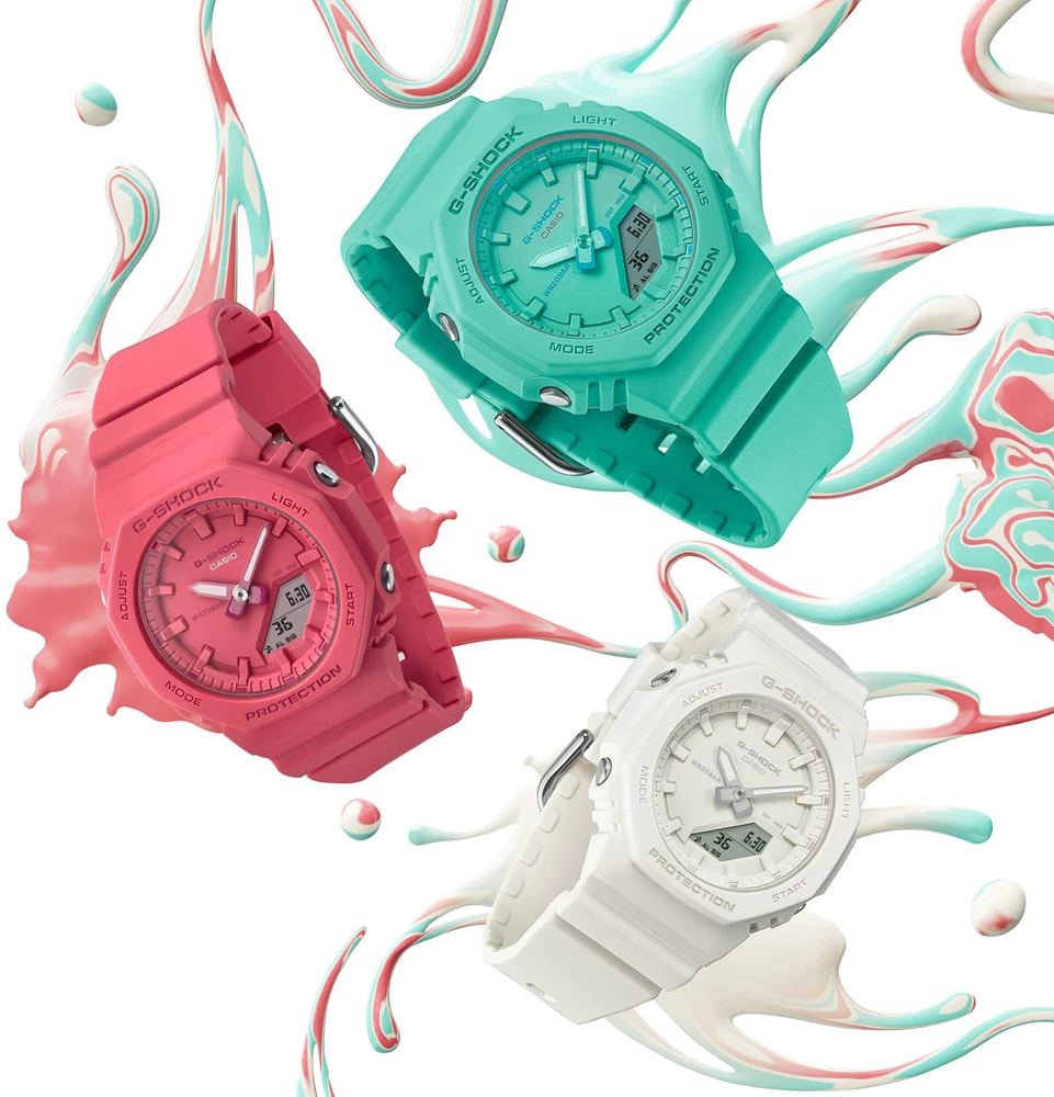 Laikrodis Casio G-Shock analoginis-skaitmeninis moteriškas GMA-P2100M-2AER