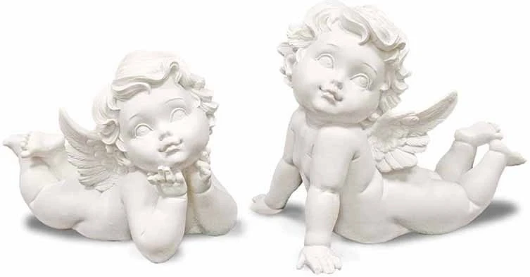 Art-Pol Figūrėlė Angelas baltas gulintis 14x15x11 cm 53849 (2)