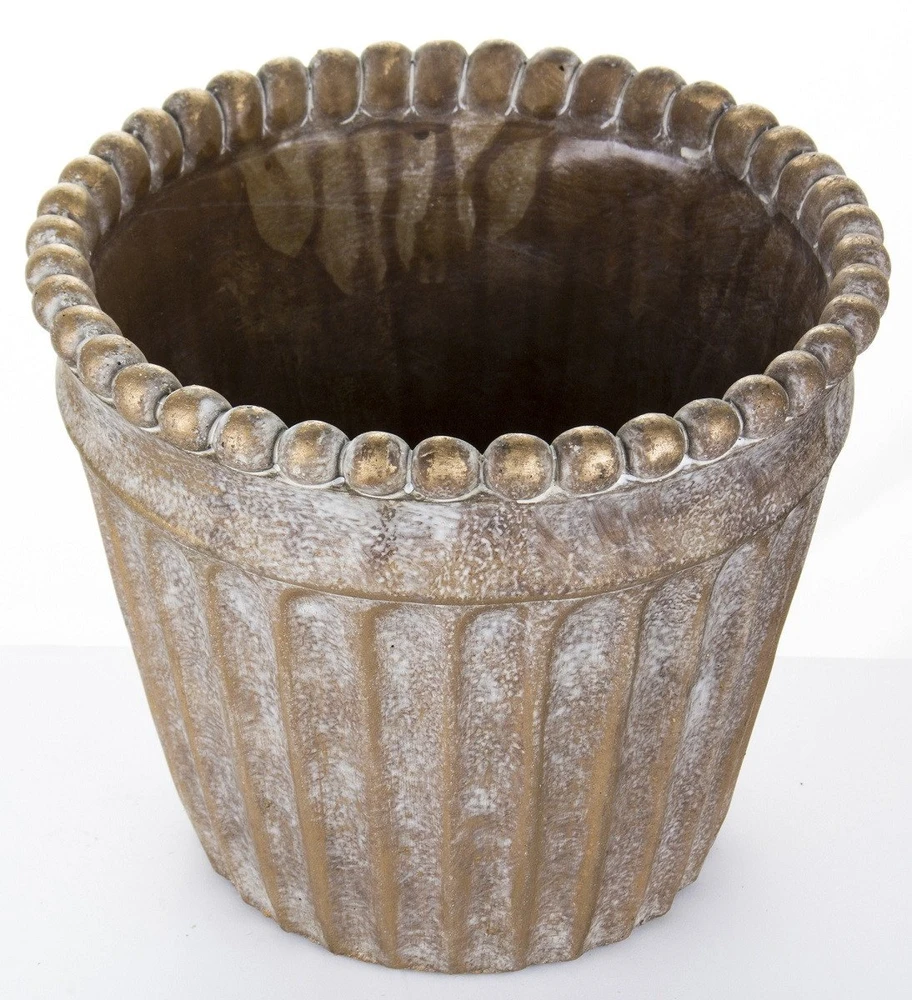Art-Pol Keraminis vazonas, apvalus, auksinis, 20,5 x 18(A) cm