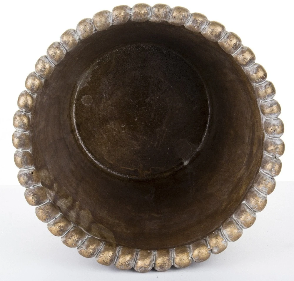 Art-Pol Keraminis vazonas, apvalus, auksinis, 20,5 x 18(A) cm