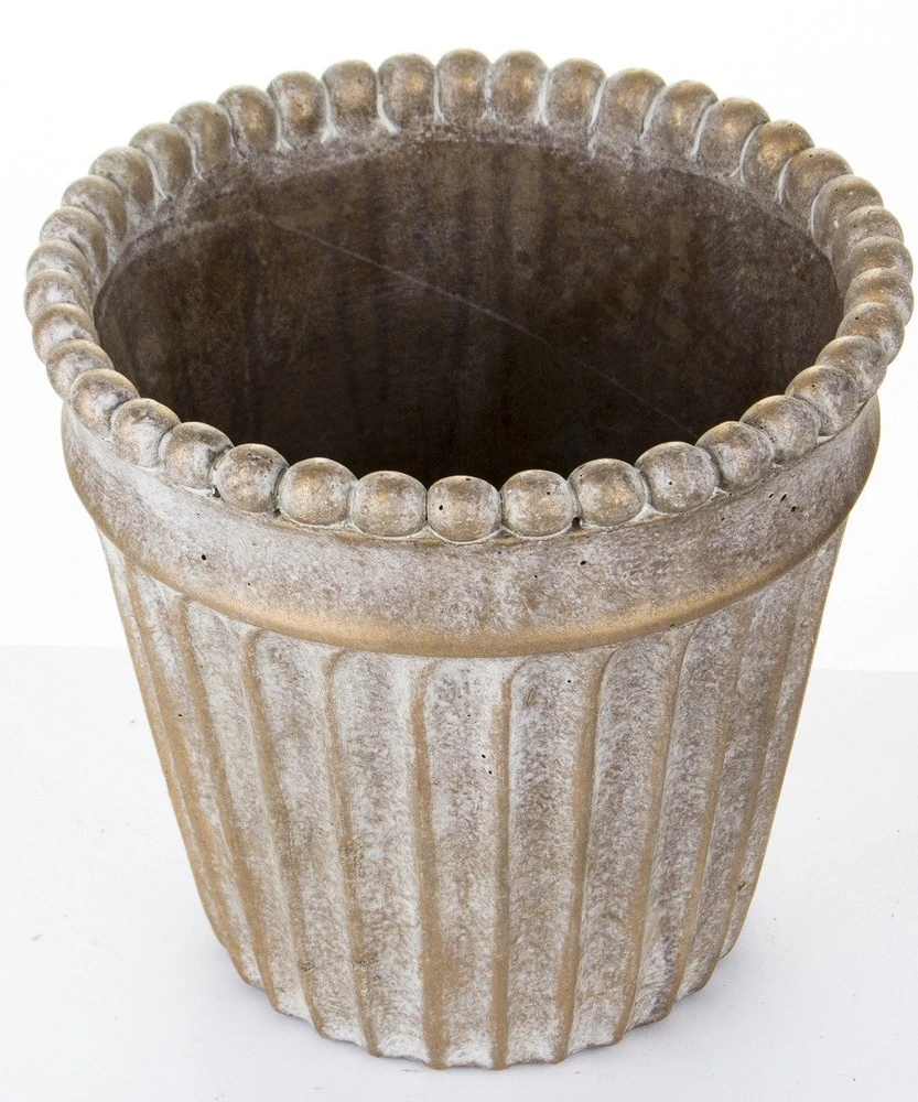 Art-Pol Keraminis vazonas, apvalus, auksinis, 18 x 16(A) cm