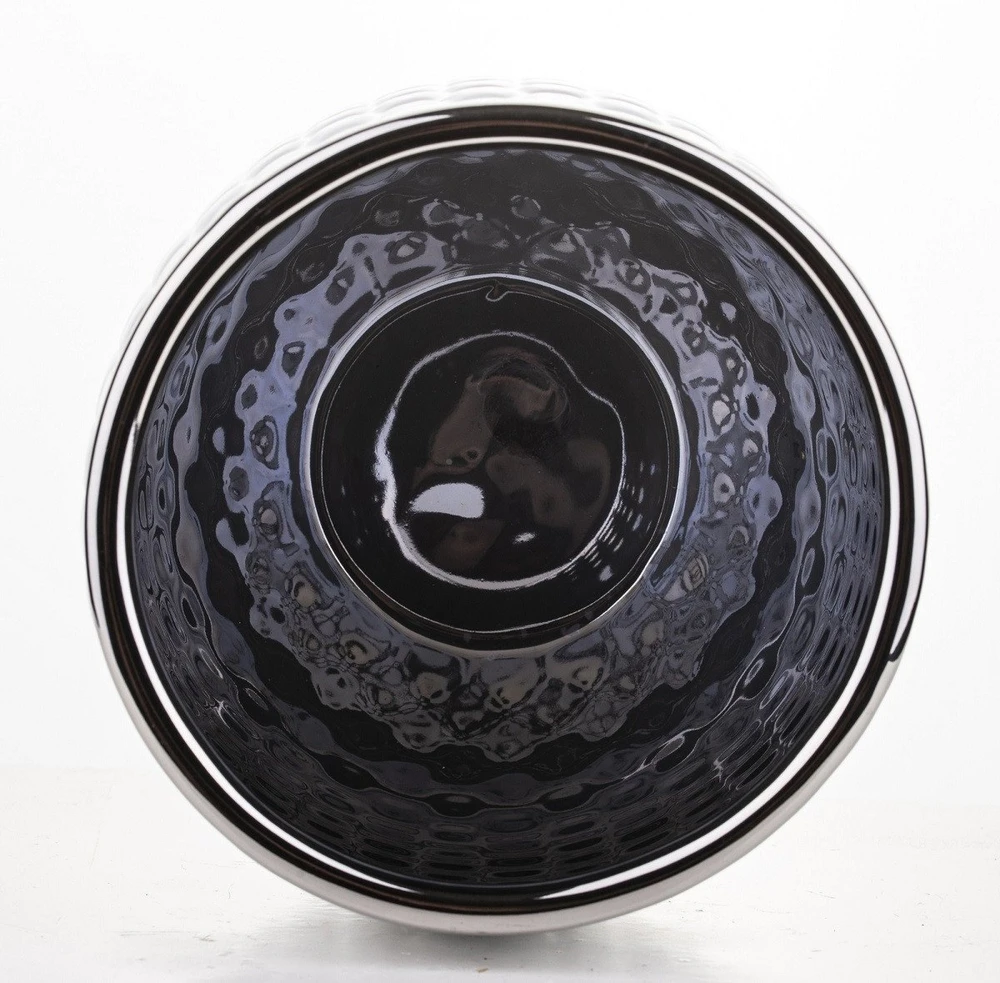 Art-Pol Keraminis vazonas, apvalus, baltas/sidabrinis, 13,5 x 13,5(A) cm