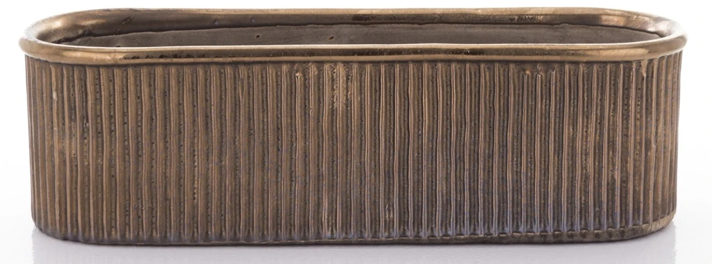 Art-Pol Keraminis vazonas, ovalus, auksinis, 38,5x13 x 11,5(A) cm