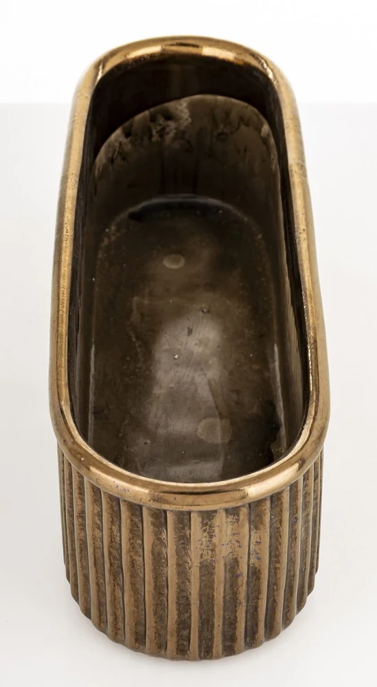 Art-Pol Keraminis vazonas, ovalus, auksinis, 28,5x9,5 x 9,5(A) cm