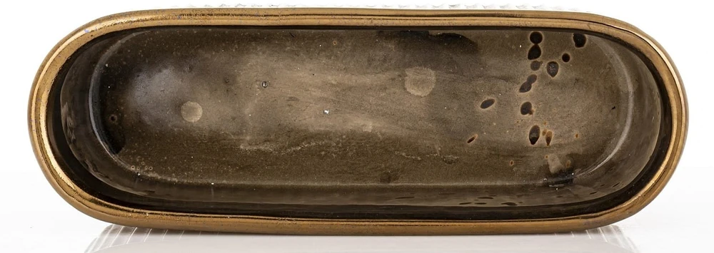 Art-Pol Keraminis vazonas, ovalus, auksinis, 28,5x9,5 x 9,5(A) cm