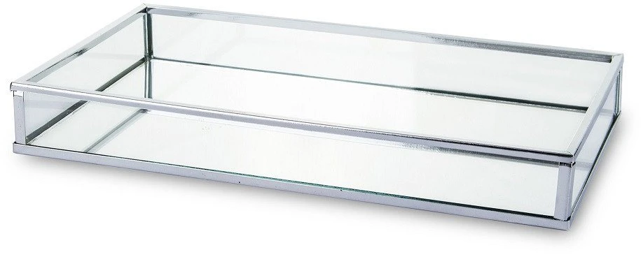 Art-Pol Padėklas metalinis su veidrodžiu sidabrinės sp. 3x24x14 cm 135834
