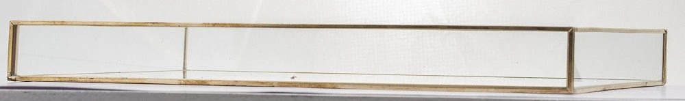 Art-Pol Padėklas metalas/stiklas, stačiakampis, auksinis, 34x24x4(A) cm